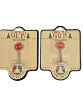 Christmas Valley village Accessory Stop Sign lot of 2