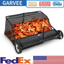 42" Lawn Sweeper Tow Behind Pull Behind Yard Sweeper Large Leaf Collector 21 Cu.