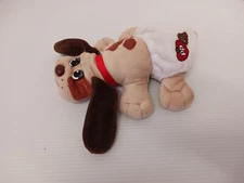 Pound Puppies Newborns Brown & White Dog Plush 2019 Hasbro Basic Fun with diaper