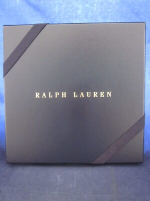 RALPH LAUREN Gift Box Navy Blue Gold Lettering 1.25