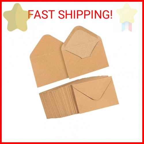 100 Pack Small Kraft Paper A1 Envelopes for 3x5 inches Cards, Invitations, Weddi