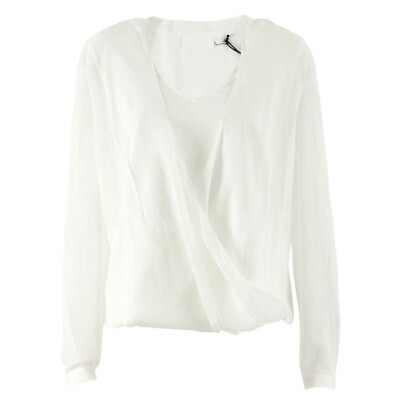 TIGHA Damen Sommerbluse Phila Cremeweiß / 38 / Tunika, Wickeloptik, Bluse