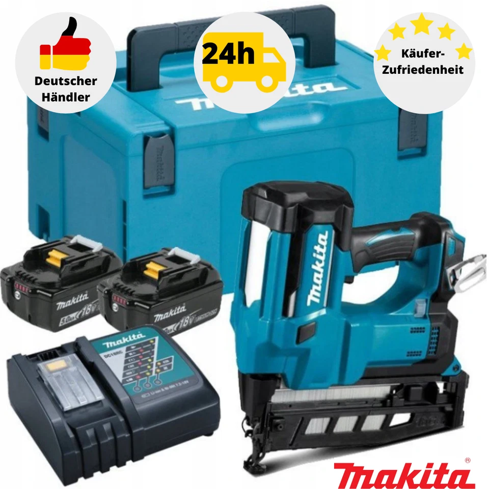 Makita DBN600RTJ Akku-Stauchkopfnagler Nagler Stauchkopfnagler 18V inkl. Akku