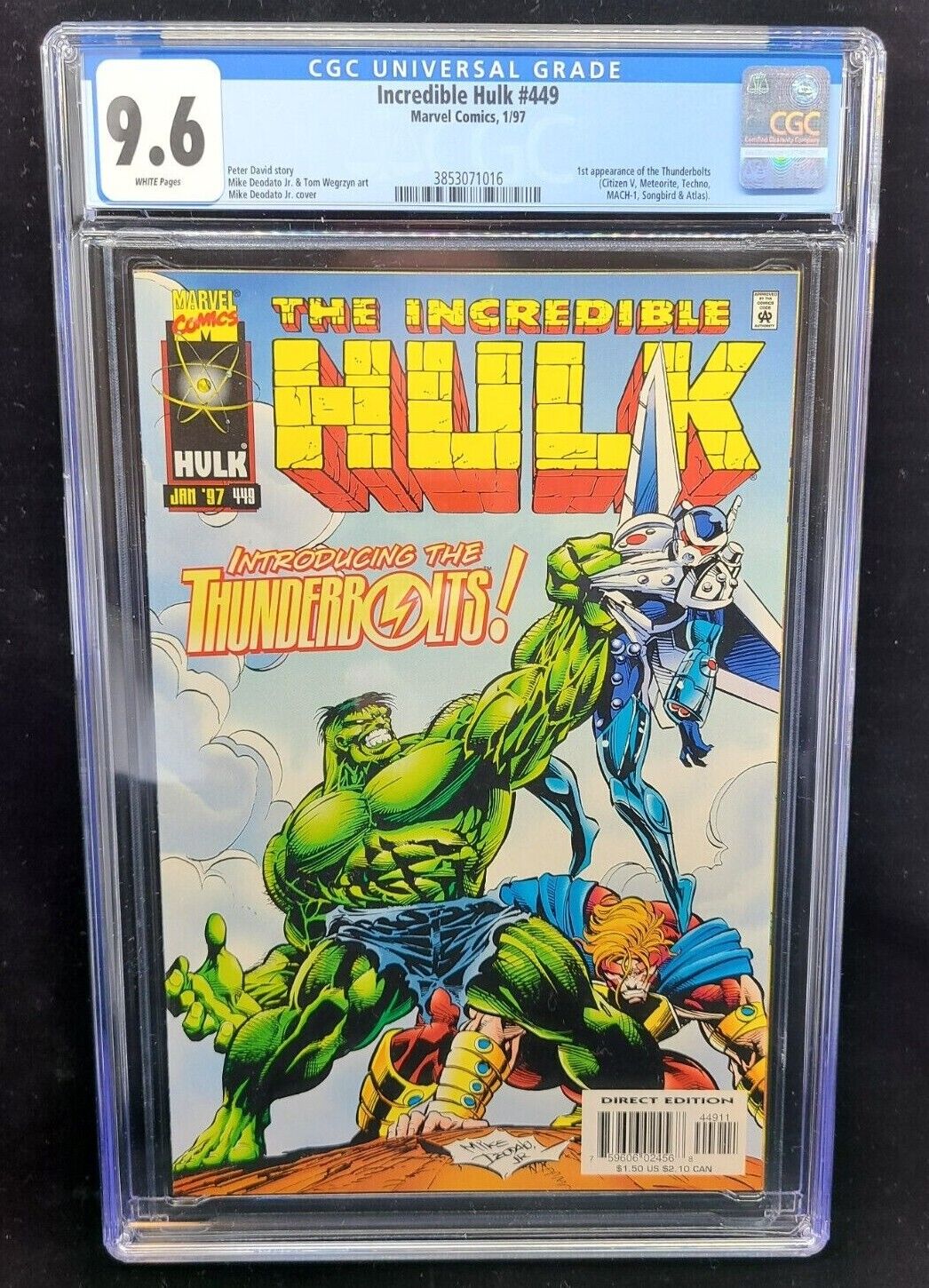 Incredible Hulk #449 CGC 9.6 1st Appearance THUNDERBOLTS! MCU SPEC KEY