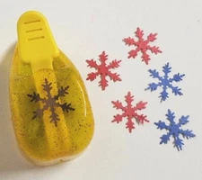 EK Success Scrapbook Paper Punch Winter Snowflake Craft Cutout Yellow 1 1/8" EUC