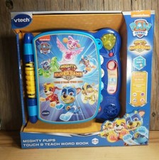 Paw Patrol VTECH Mighty Pups Touch  Teach Word Book NIB 10 Interactive Pages