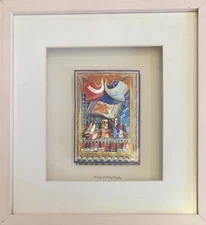 RAPHAEL ABECASSIS "WEDDING WISHES" 6 LAYER 3D DECOUPAGE ON PAPER H/S FRAMED COA