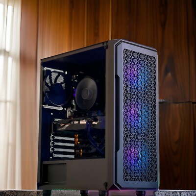 Stock Trading PC Quad Monitor Ready Nvidia RTX 5050 RYZEN 32GB RAM 1TB SSD RGB