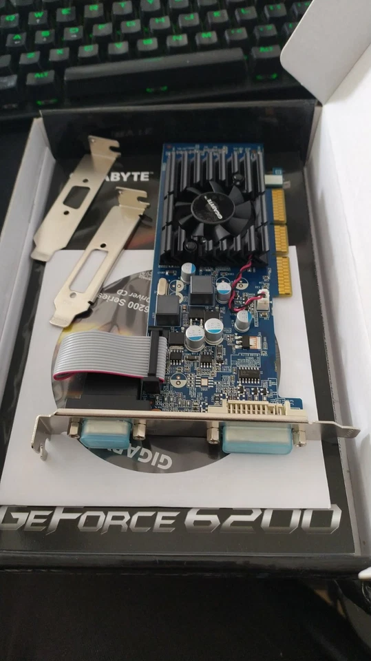 GIGABYTE GEFORCE 6200 512MB GDDR2 LOW PROFILE AGP8X BRAND NEW !!! RARE !!!! - Image 2 of 4
