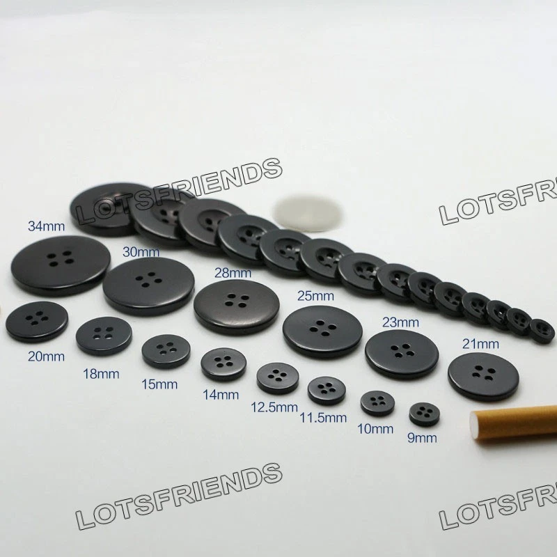 100pcs 4-Holes Resin sewing Buttons wide edge diy 9 10 11 12 15 18 20 23 25mm - Image 2 of 4
