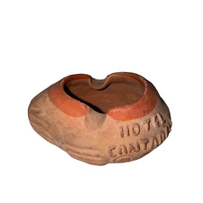 Vintage Cozumel Mexico Hotel Cantarell La Concha Clay Pottery Ashtray