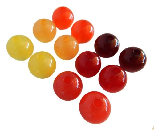 12 XL PolarisPerlen 16mm groß glänzend Farbmix Rot Orange Gelb Großlochperle - Bild 2 von 4