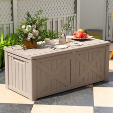 120 Gallon Outdoor Storage Container Deck Storage Container Patio Garden Box