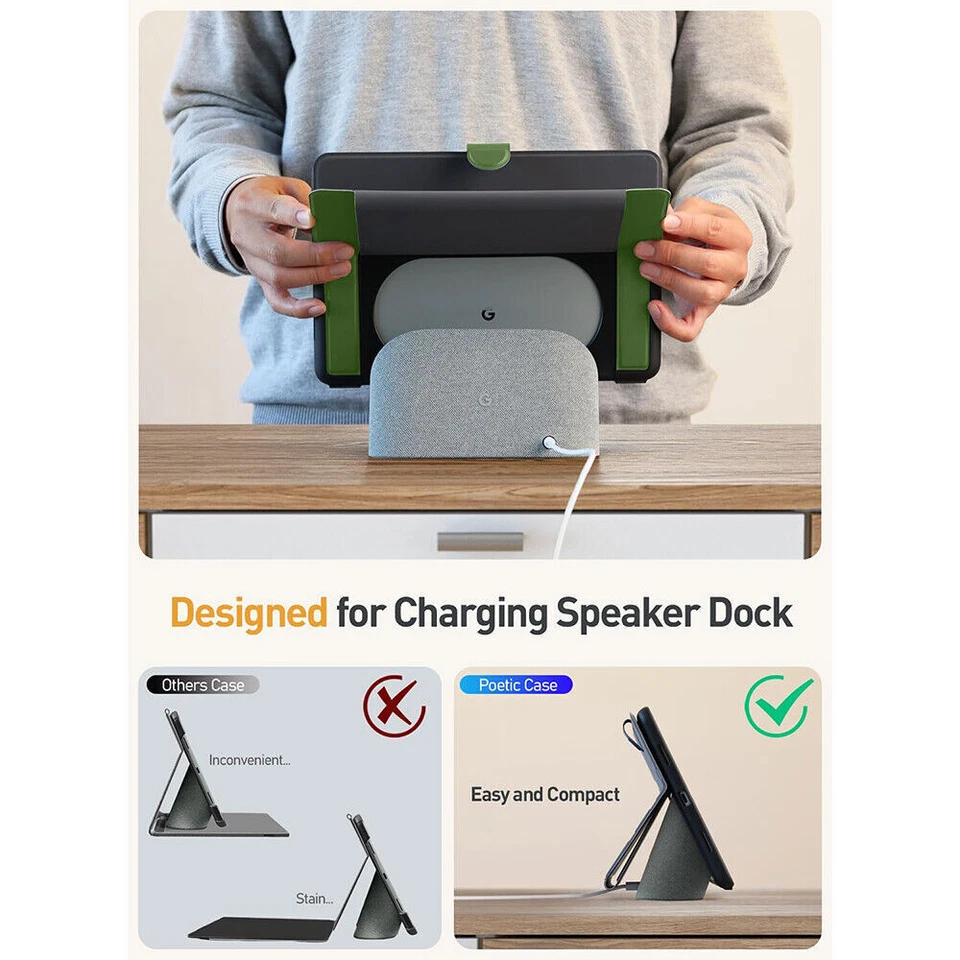 For Google Pixel Tablet 2023 Smart Case Magnetic Folio Stand Cover Green - Image 3 of 4