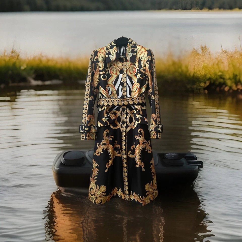 Baroque Print Coat Dinner Party Wedding Formal Size 10 M BNWT - Image 2 of 4