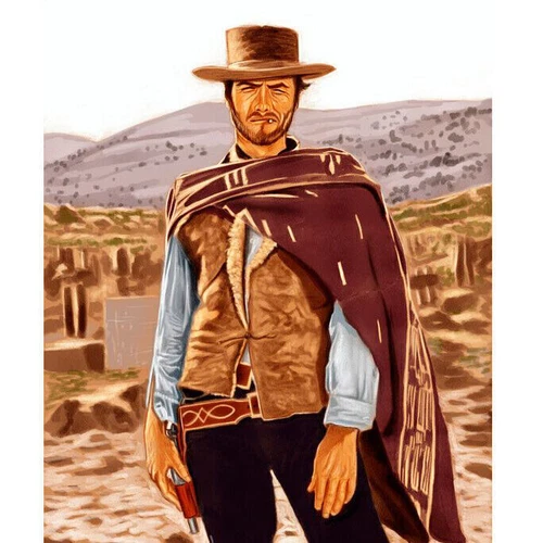 Poncho vaquero del oeste Clint Eastwood Serape réplica hecho a mano de poliéster 2025 - Imagen 10 de 17