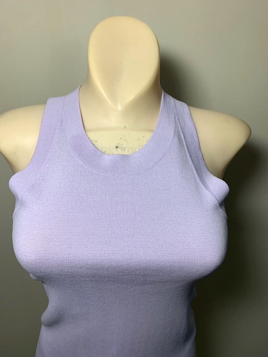 ZARA Woman SLEEVELESS KNIT TOP ROUND Neck LILAC 0014 112 629