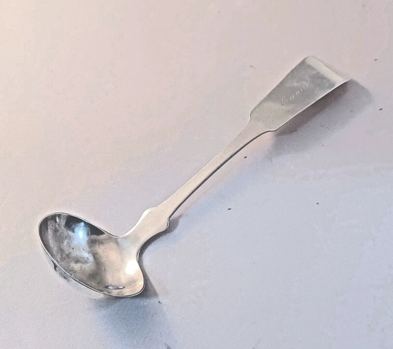 Coin Silver Alanson D. Wilcox Troy, NY 1843-1860 Sauce Ladle- 6"