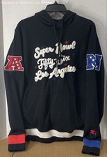 STARTER Men s Black Los Angeles Super Bowl Fifty Six Hoodie Size Medium