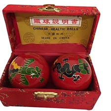 THY ARTS Baoding Balls Chinese Health Massage Exercise Stress Balls -Red Dragon