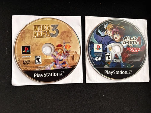 Wild Arms 3 and 4 (Sony PlayStation 2 2006) Discs ONlY TESTED Works PS2 lot of 2