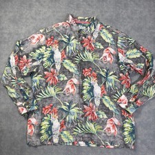 Tommy Bahama Shirt Mens XL Multicolor Parrot Hawaiian Long Sleeve Button Up