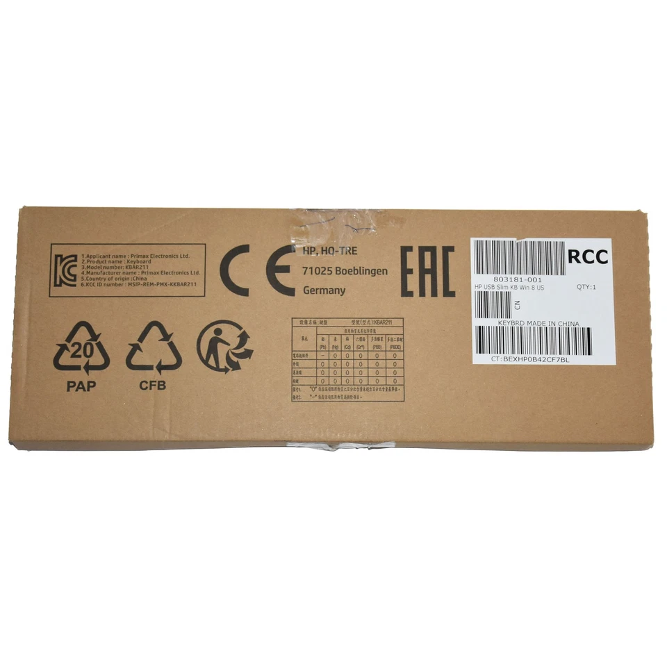 HP Business Slim USB Keyboard Black SK2120 KU1469 Wired QWERTY 803181-001 - Image 4 of 4