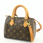 AUTH Louis Vuitton Monogram Nano Speedy M81085 Brown J-3353SS807