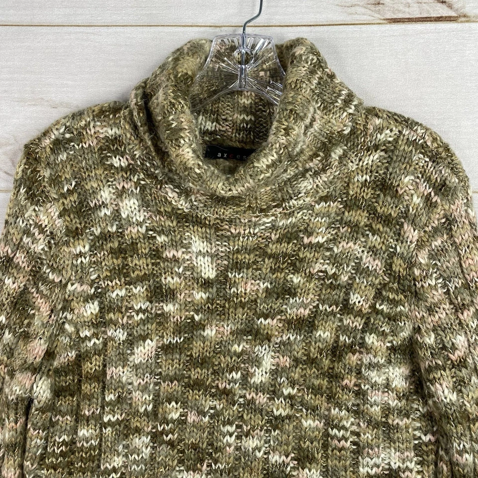 Suéter De Colección Axcess Para Mujer L Grueso Tejido Mezcla de Lana Tinte Espacial Terroso Y2K Cálido Foto 2 de 4