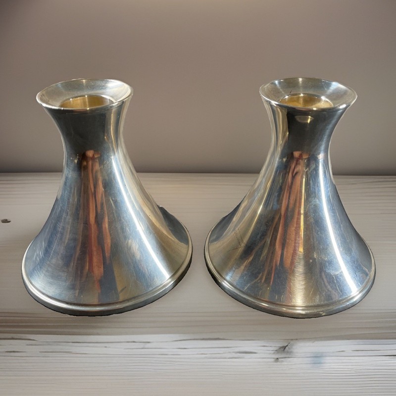Vintage Sterling Silver Reed & Barton Weighted Candle Holders Pair H41