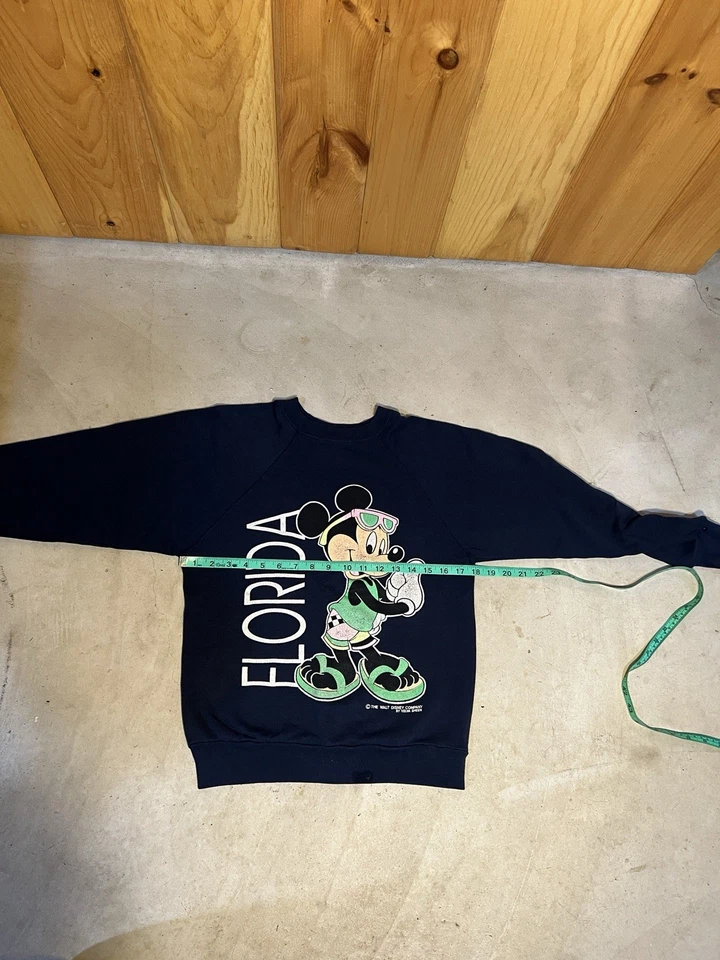 VTG 80s/90s Disney Velva Sheen Sweatshirt WDW Mickey Florida Raglan - Image 3 of 4