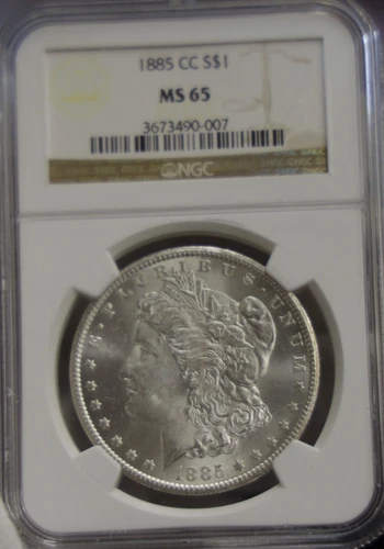 1885 CC US Morgan Silver Dollar $1 NGC MS65