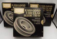 3 Sears Vintage Easi-Load Circular Slide Tray Carousel Holds 100 2x2 Slides