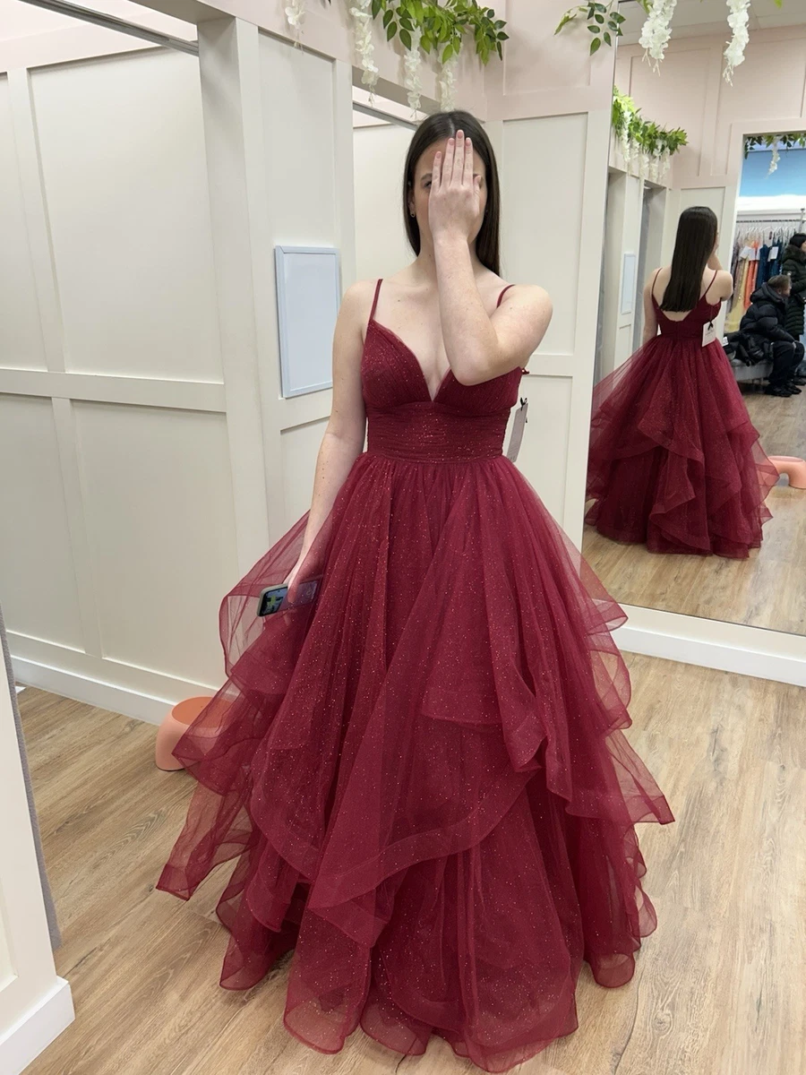 green emerald velvet dress Strapless Long Prom Dress with Lace-Up Open Back Burgundy / 14 main image 1