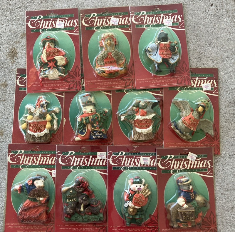 11 Vintage Giny 1992 The 12 Days Of Christmas Collectible -original packaging 