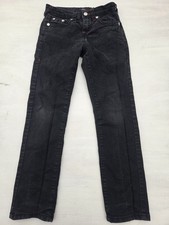 True Religion Geno Relaxed Slim Jeans Youth Size 10 Black Denim Distressed