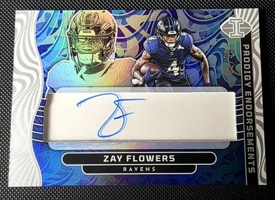2024 Panini Illusions ZAY FLOWERS Auto Prodigy Endorsements Blue #d /99 | Ravens