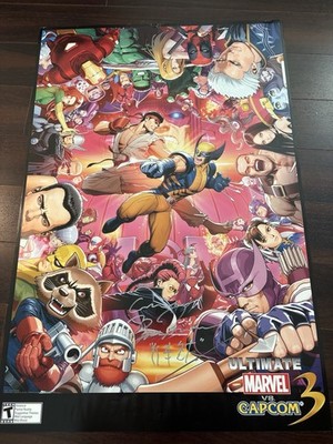 ULTIMATE MARVEL VS CAPCOM 3 POSTER RYOTA NIITSUMA SIGNED DOUBLE SIDED RARE