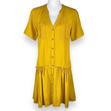 Anthropologie Maeve Women's Drop Waist Tunic Dress Size 4 Yellow