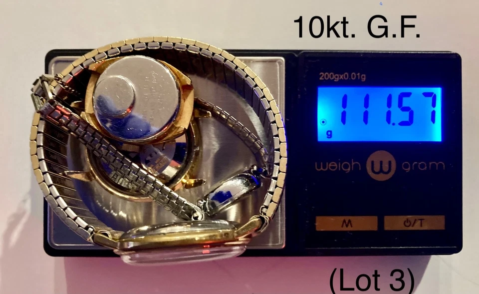 Lote de chatarra 225,03 gramos oro 10kt/14kt relleno - correas de reloj, carcasa(s) y relojes! Foto 4 de 4