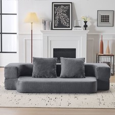 Ebern Designs Transformable Sectional Sofa with 3 Ottoman Stools - Supportive F
