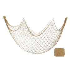 Decorative Fishing Net, 2 Pcs Fish Net Decor for Wall, Natural 80x40 Inch