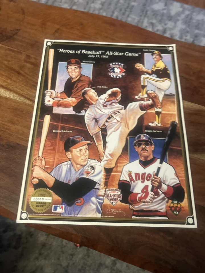 1992 Upper Deck Heroes of Baseball All Star Game Commemorative Sheet  #L22888 - Image 4 of 4