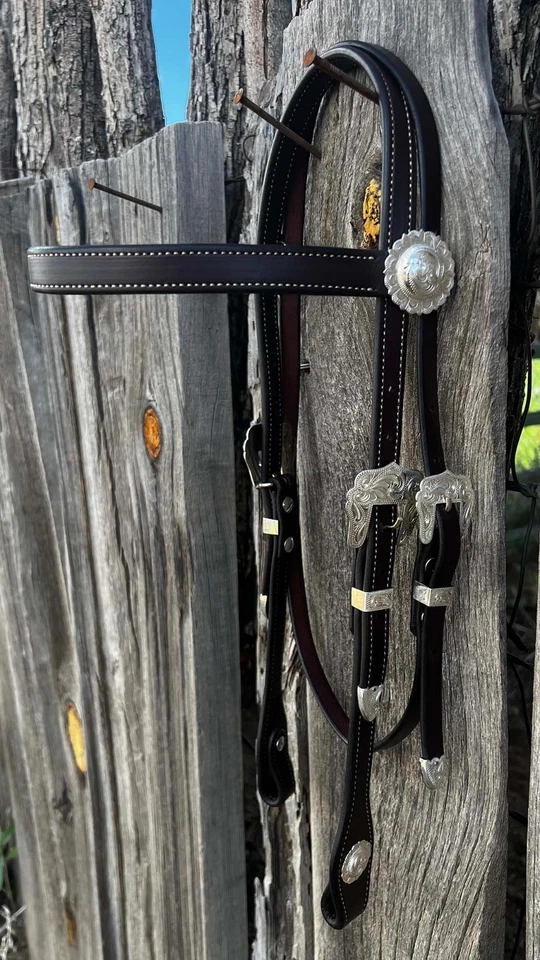 Outstanding Handmade SILVER BROW BAND HEADSTALL By TONY Of NEVADA - Image 2 of 4
