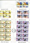 Isle of Man 1996 set of Manx Cat Sheetlet FDC's cancelled Ramsey