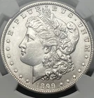 1899 O Morgan Silver Dollar, NGC MS63. Nice Coin, Good Luster, Problem Free.
