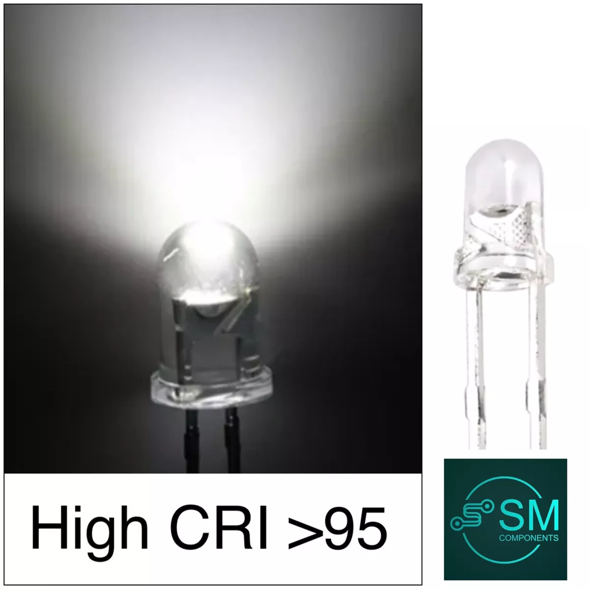 HIGH CRI 95 5mm 6 6500K Led Round Clear Top Light Emitting Diode 100pcs Led DIY