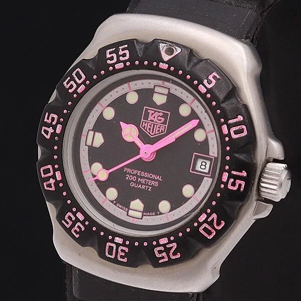 Vintage TAG Heuer Formula 1 Professional 200m Quartz Black / Pink