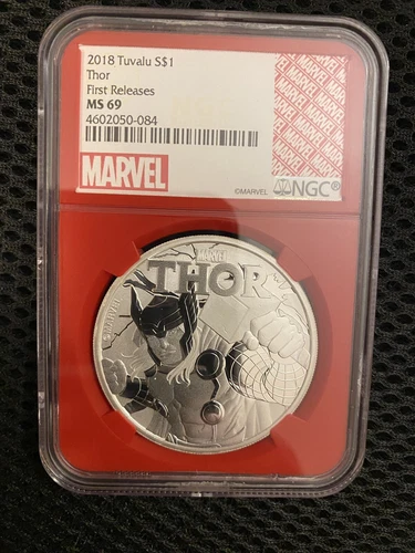 2018 Tuvalu Thor 1oz .9999 Silver Coin Early Releases NGC MS 69 Marvel Label