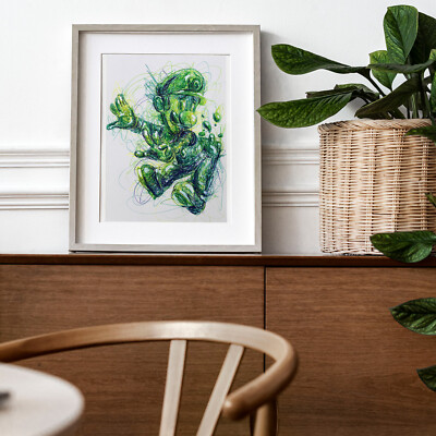 Gooigi Ballpoint Pen Print, Luigi's Mansion Art Poster | eBay